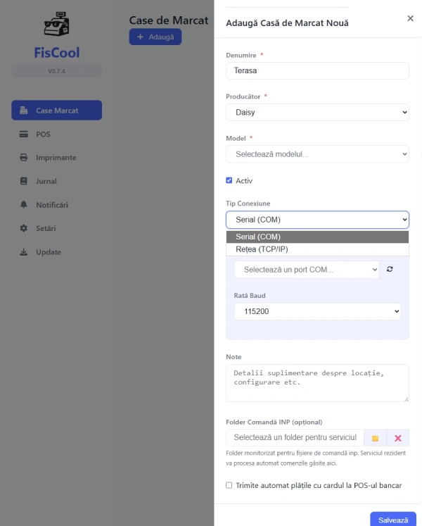 Configurare Daisy în FisCool